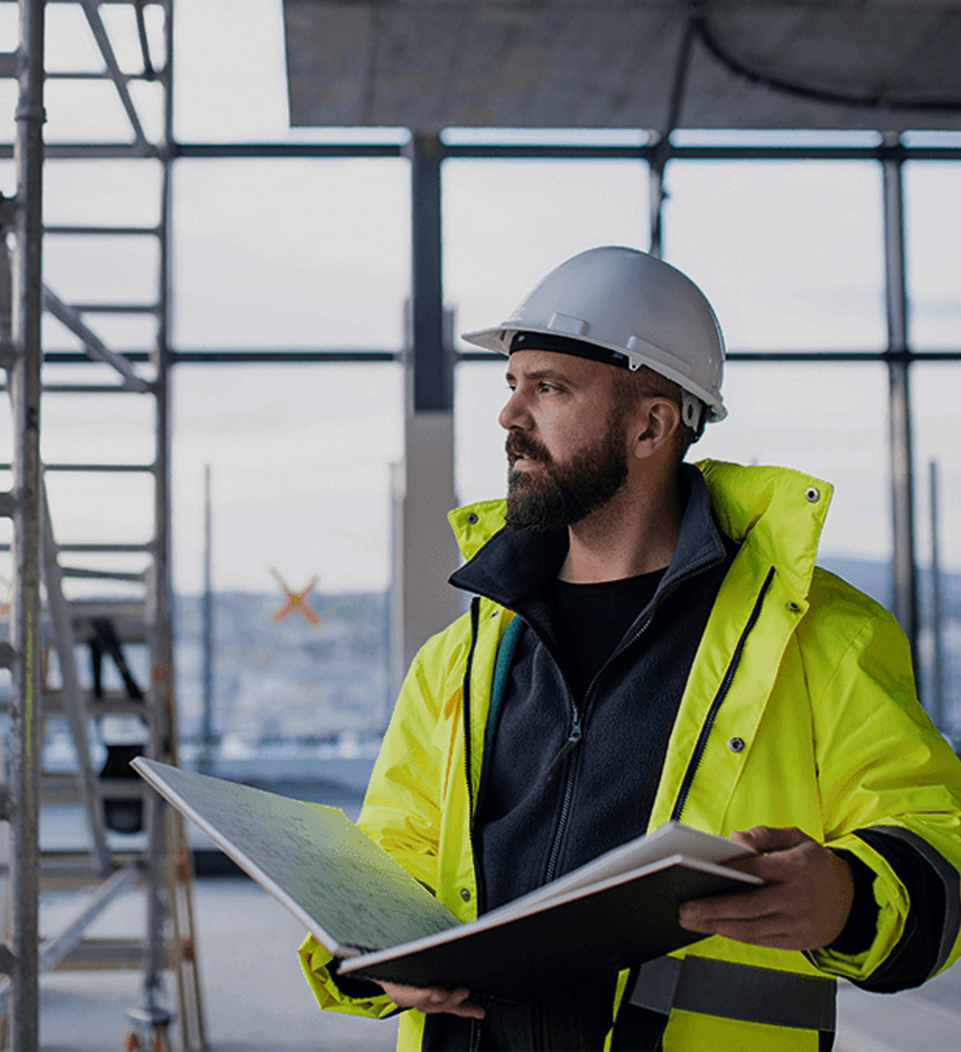 image of an engineer planning on a jobsite